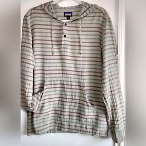 Women's Patagonia Pull-over Shirt long sleeves with hoodie M large front pocket